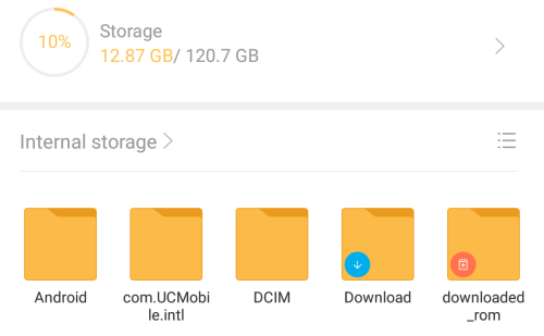  Internal storage folder