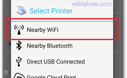 Select printer - nearby wifi